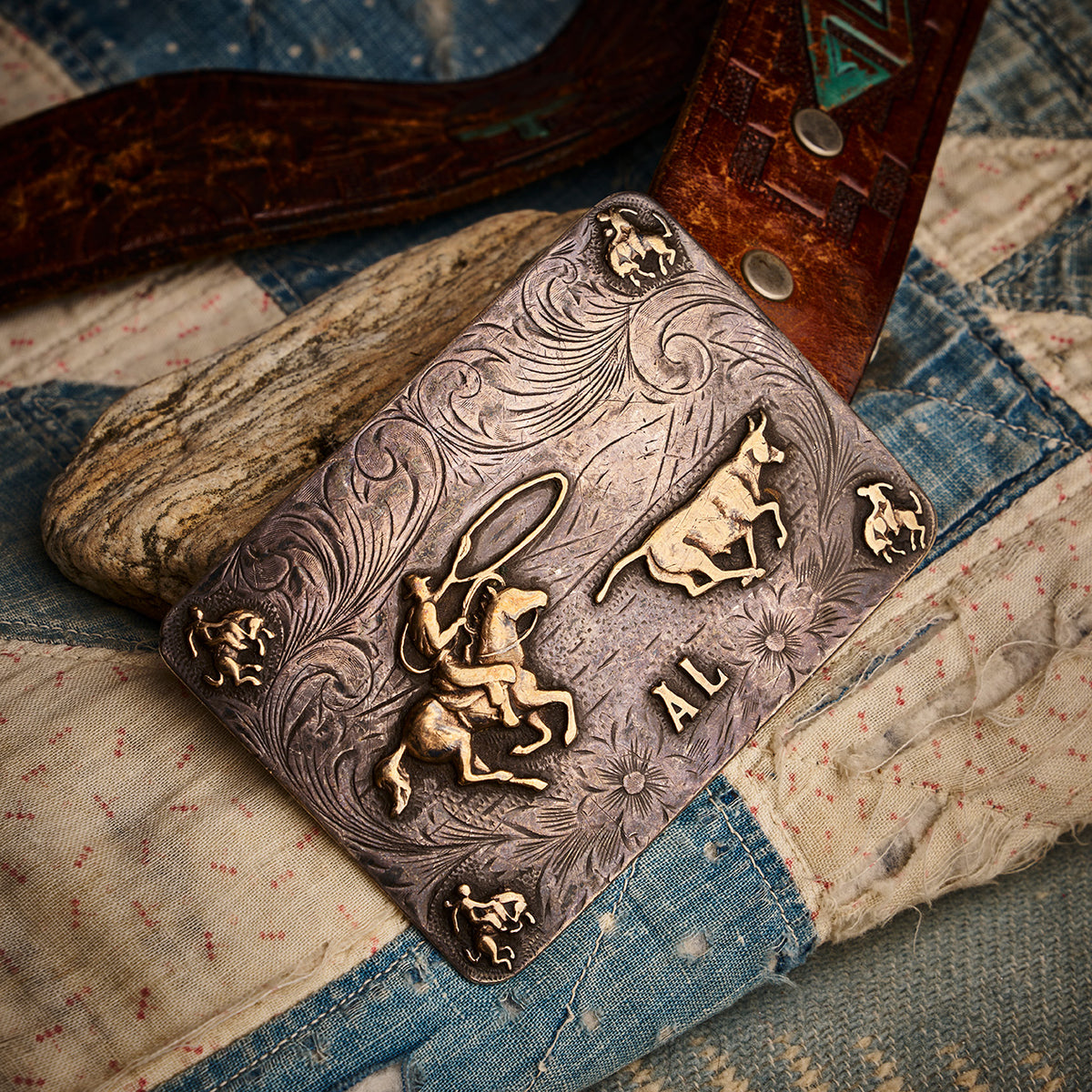 AL Belt Buckle & Tooled Leather Belt 1 | Doug Bihlmaier