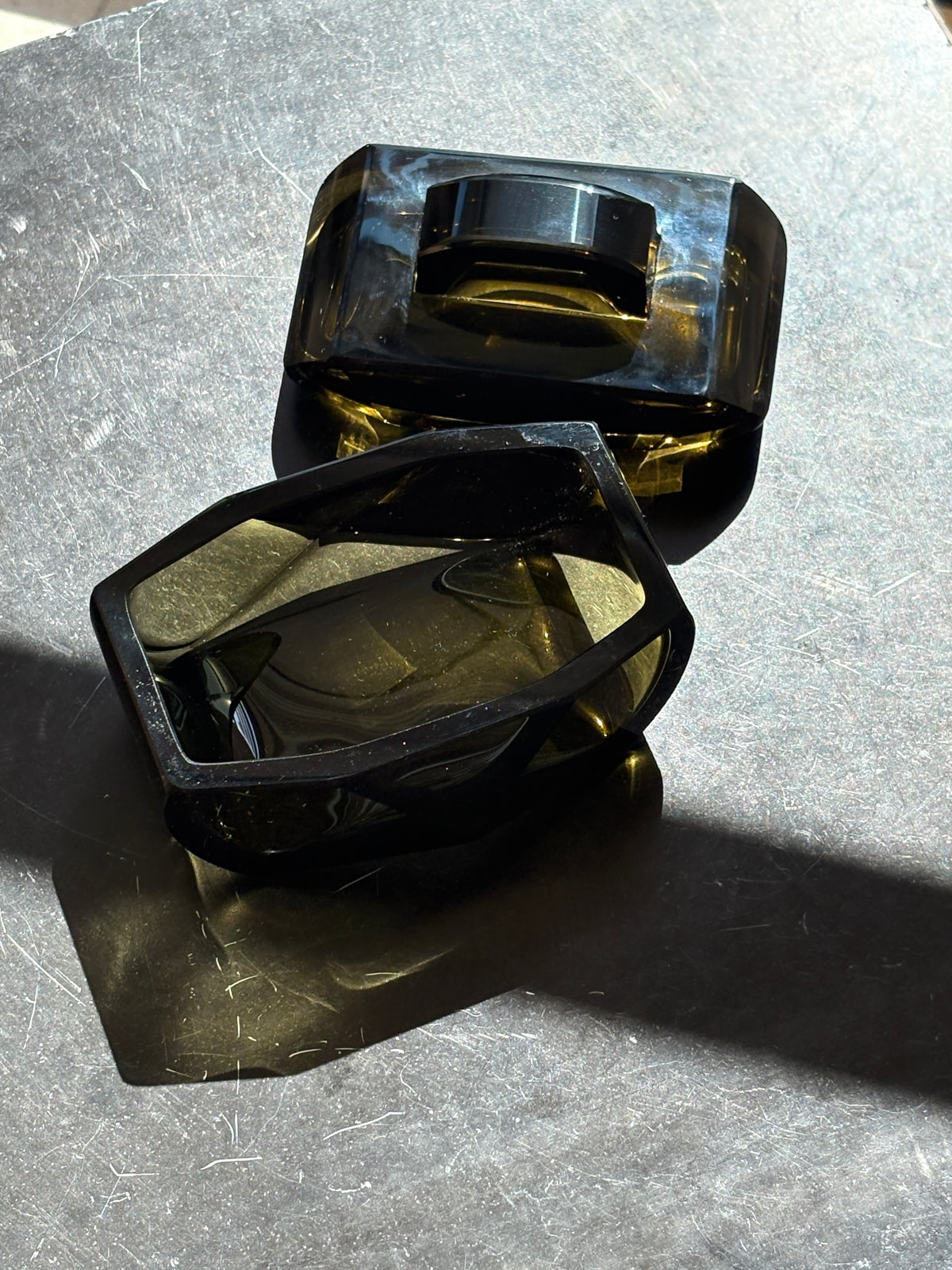 Art Deco Smoked Glass Lidded Box | Collectors Gene