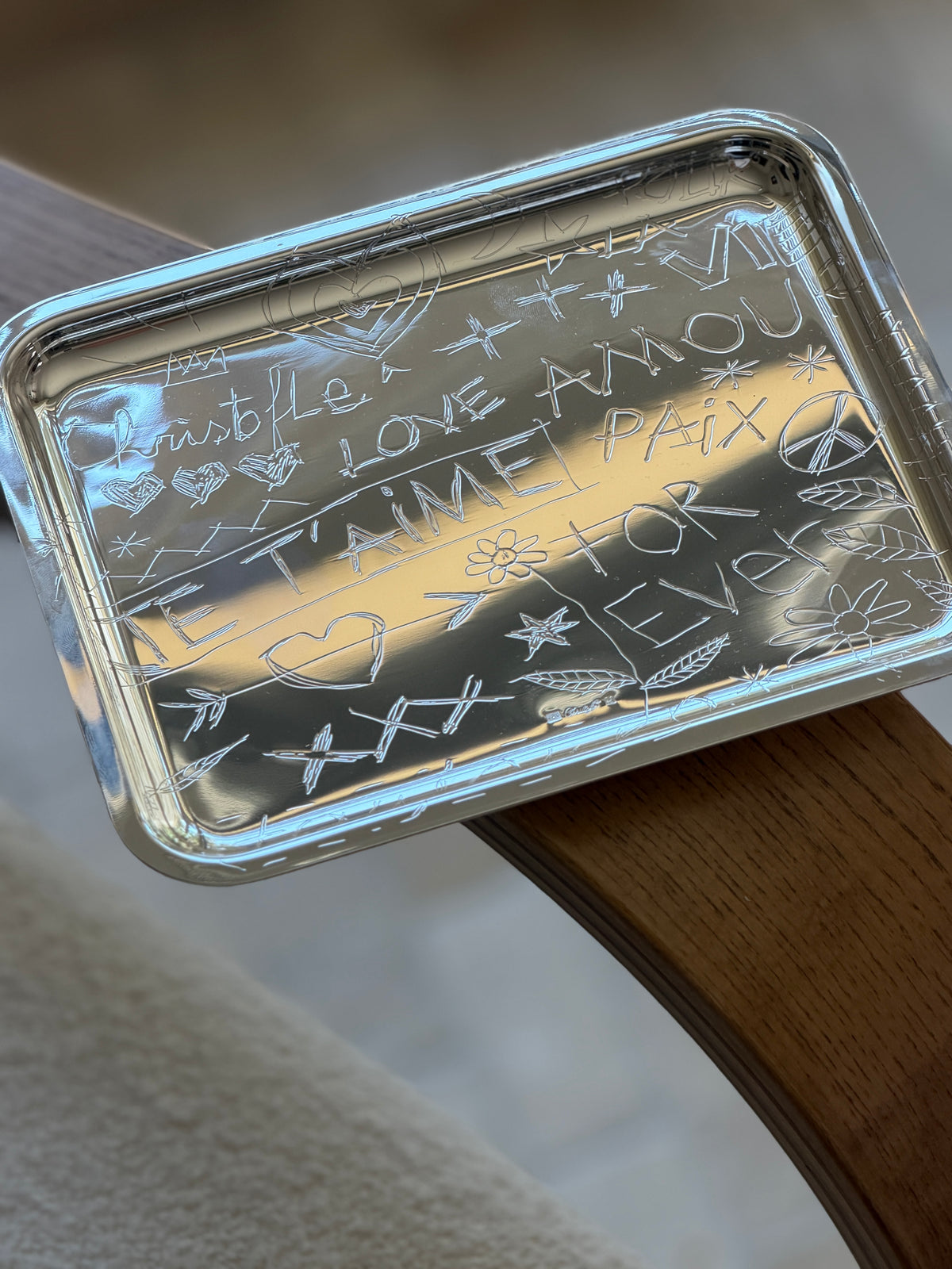 Christofle Graffiti Silver-Plated Rectangular Tray | Collectors Gene