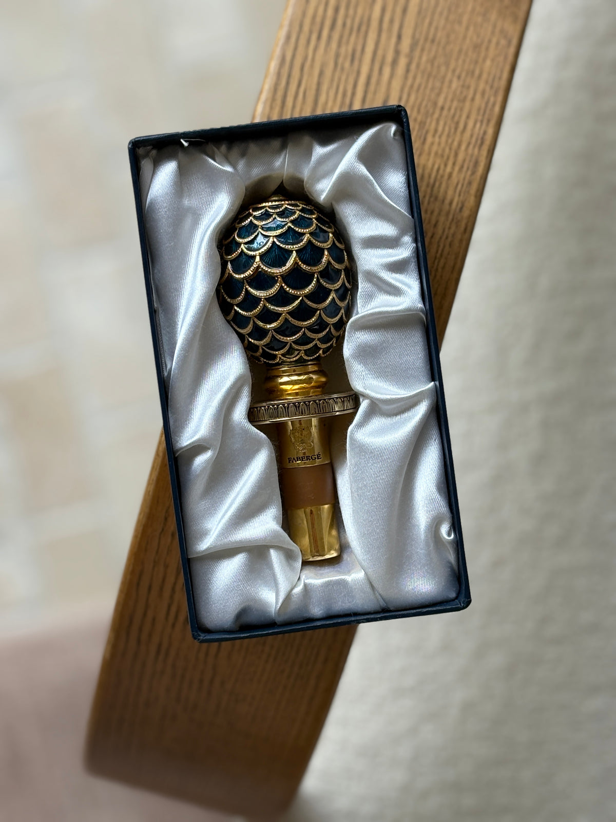Fabergé Blue Enamel Egg Bottle Stopper | Collectors Gene