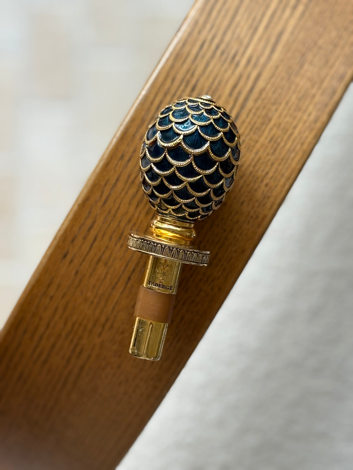 Fabergé Blue Enamel Egg Bottle Stopper | Collectors Gene