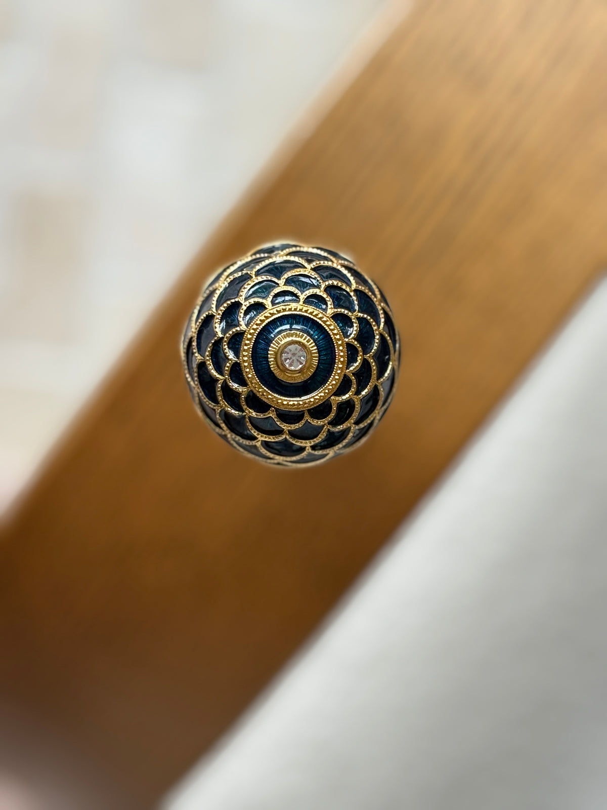 Fabergé Blue Enamel Egg Bottle Stopper | Collectors Gene