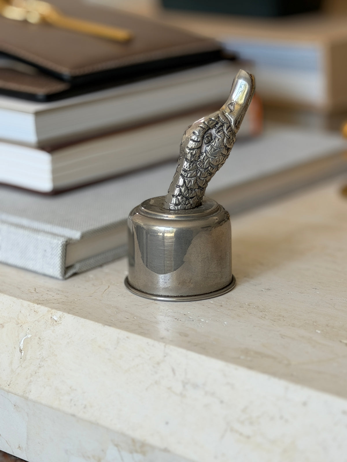 Gucci Silver-Plated Duck Head Bottle Stopper - Italy c.1970 | Collectors Gene
