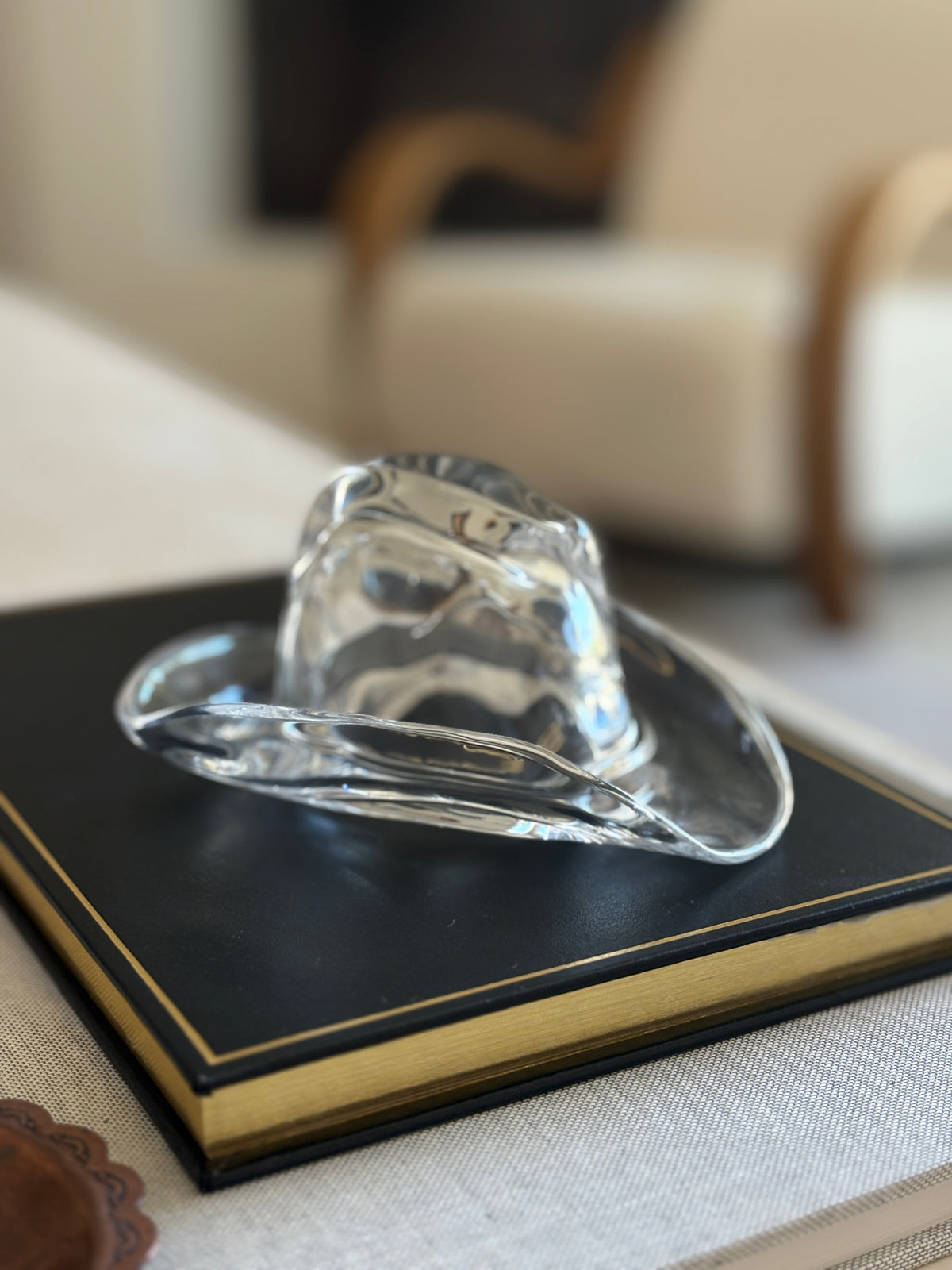 Ralph Lauren Crystal Cowboy Hat Paperweight | Collectors Gene Rare and Collectible