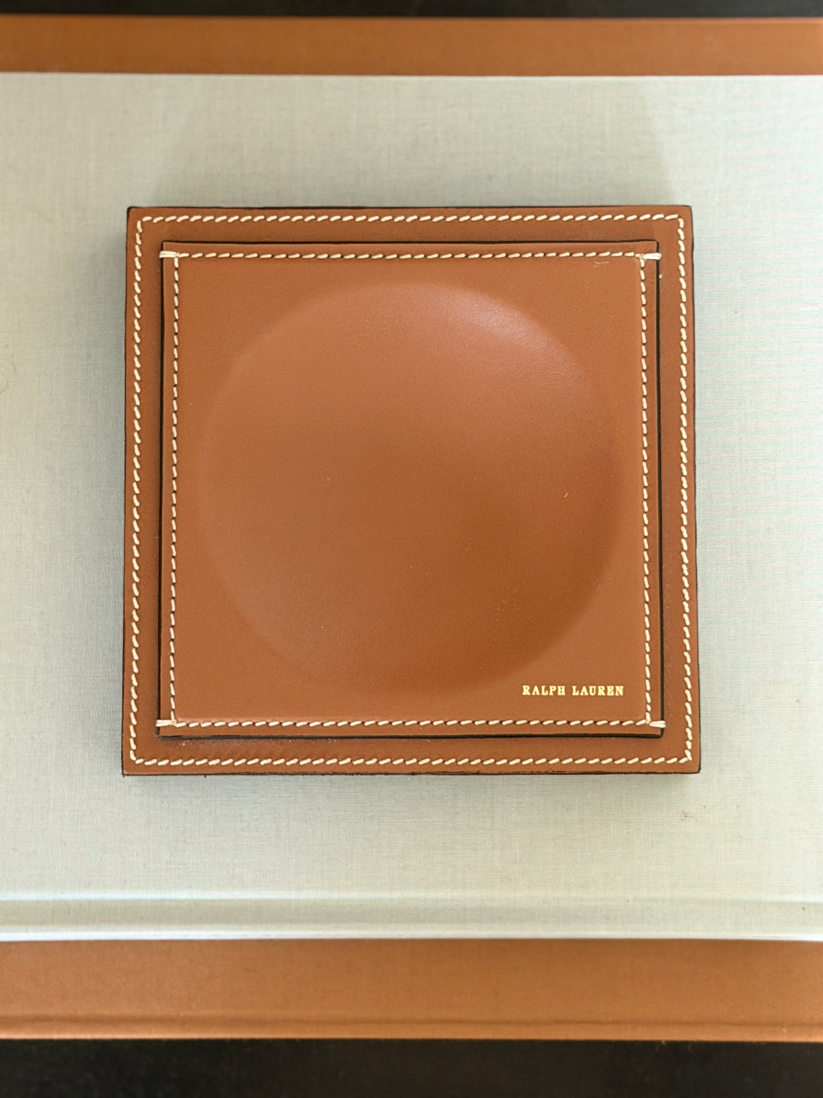 Ralph Lauren Leather Teak Catchall | Collectors Gene