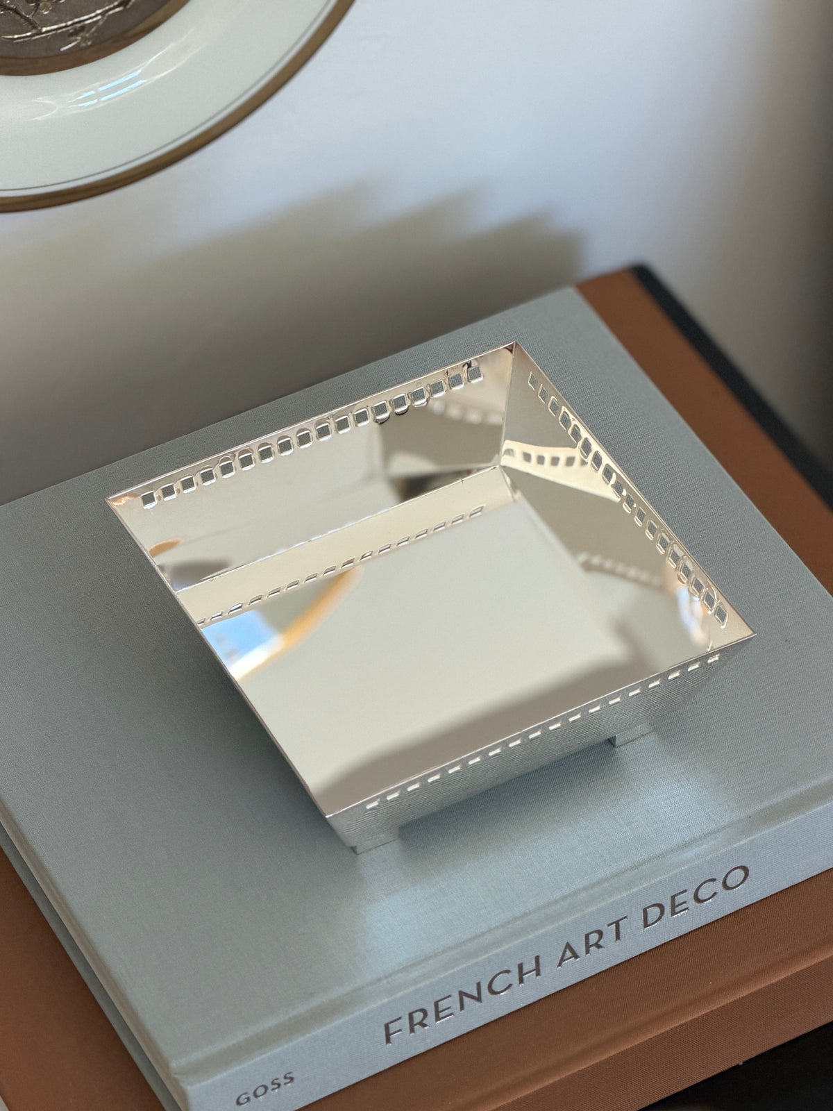 Richard Meier for Swid Powell Silver Plated Square Footed Bowl Italy c.1980s | Collectors Gene