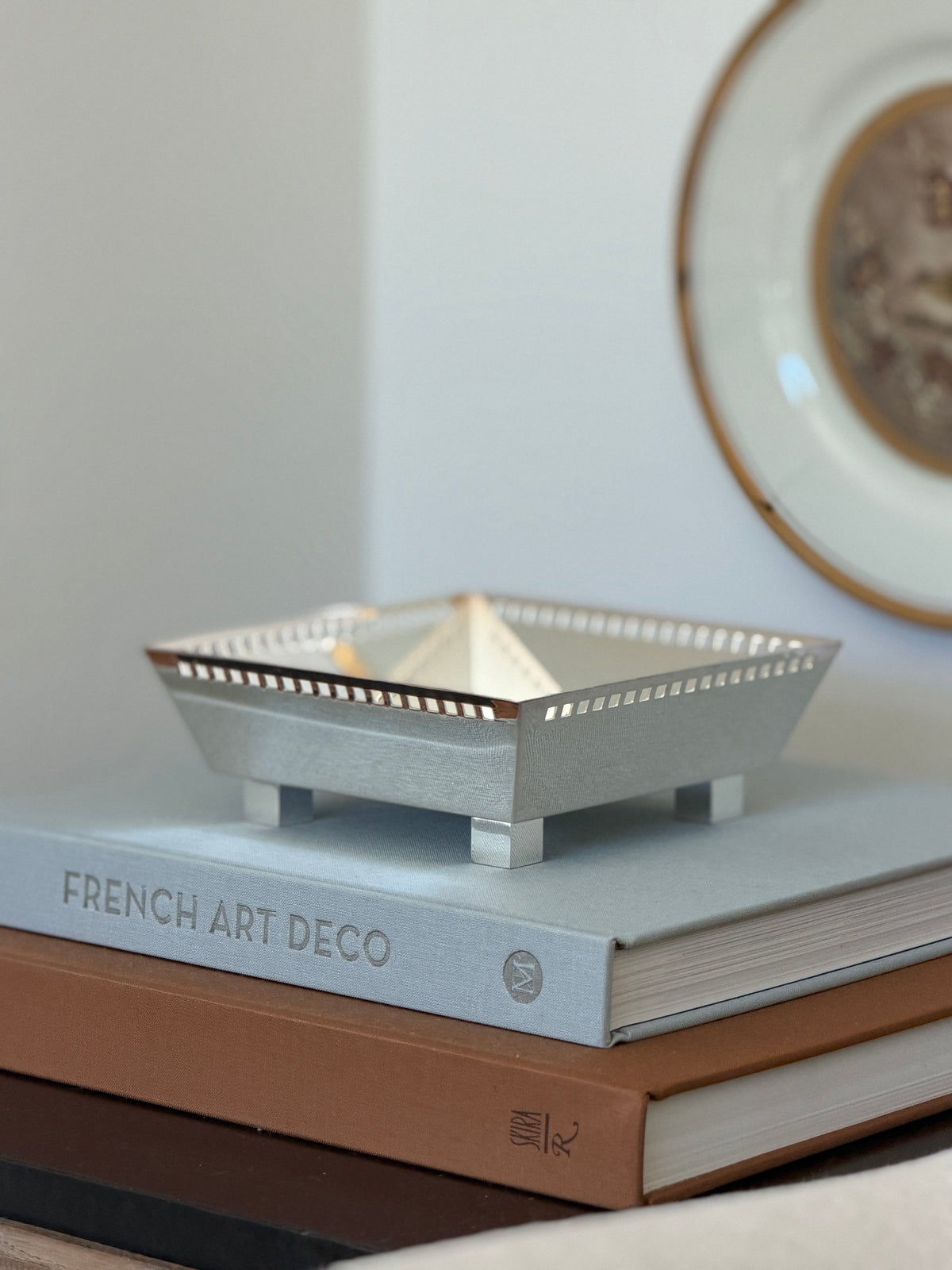 Richard Meier for Swid Powell Silver Plated Square Footed Bowl Italy c.1980s | Collectors Gene