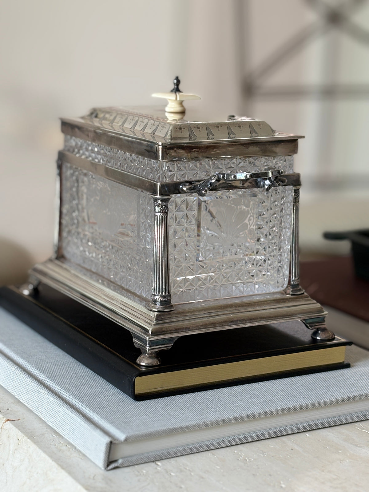 Walker & Hall Sheffield Silver Plate & Cut Glass Biscuit Box | Collectors Gene