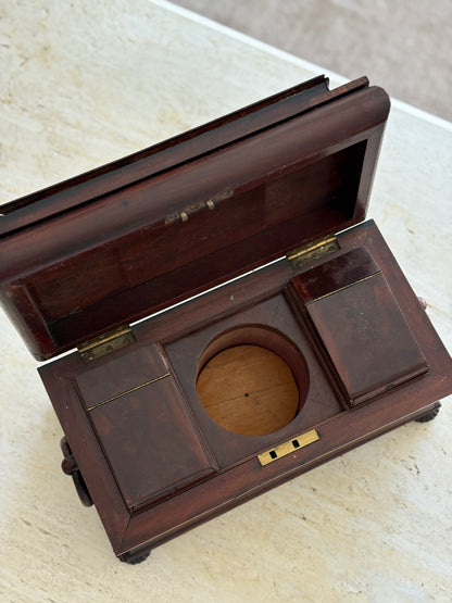 1815 English Regency Mahogany Antique Tea Caddy | Collectors Gene Collectibles
