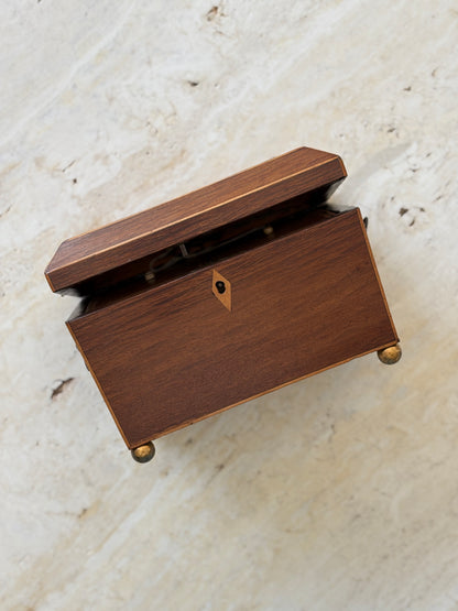 1820 English Regency Mahogany Tea Caddy | Collectors Gene Vintage Store