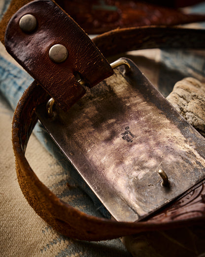 AL Belt Buckle &amp; Tooled Leather Belt 1 | Doug Bihlmaier