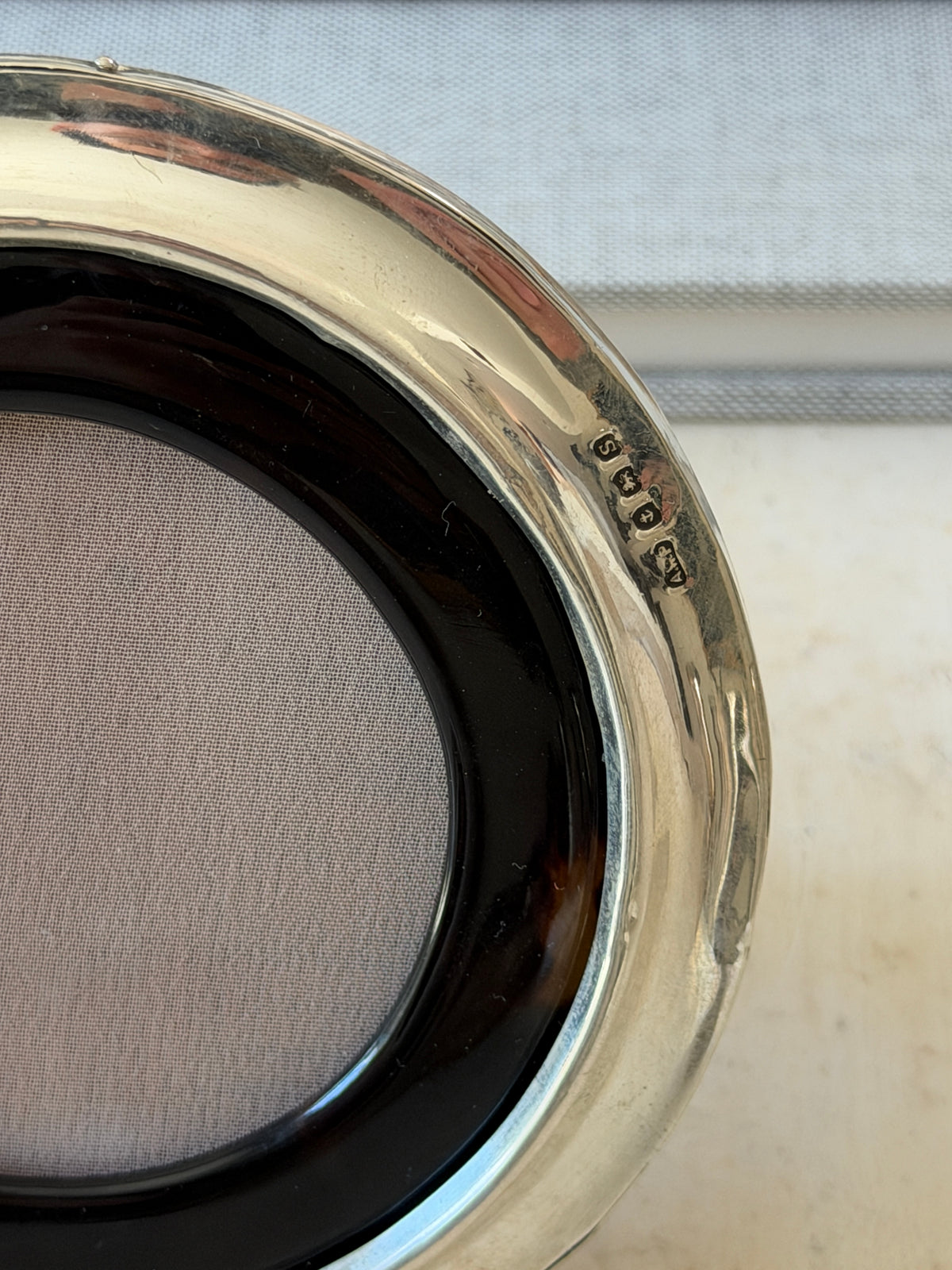 Antique Sterling Silver Tortoiseshell Round Picture Frame | Collectors Gene