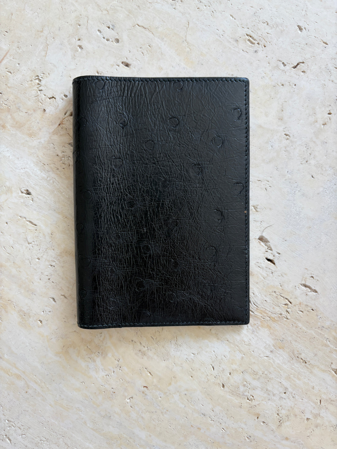 Black Hermès Ostrich GM Agenda Cover | Rare &amp; Collectible at Collectors Gene