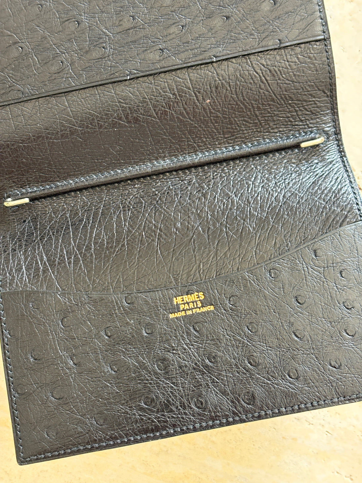 Black Hermès Ostrich GM Agenda Cover | Rare &amp; Collectible at Collectors Gene