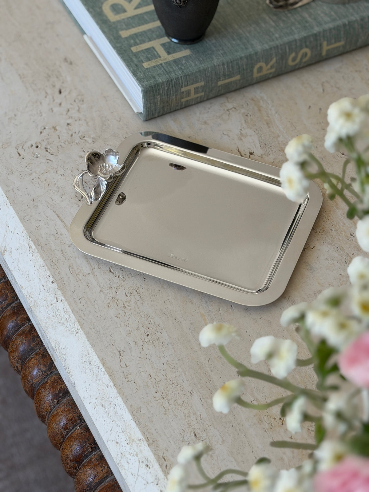 Christofle Anemone Silver-Plated French Serving Tray | Collectors Gene