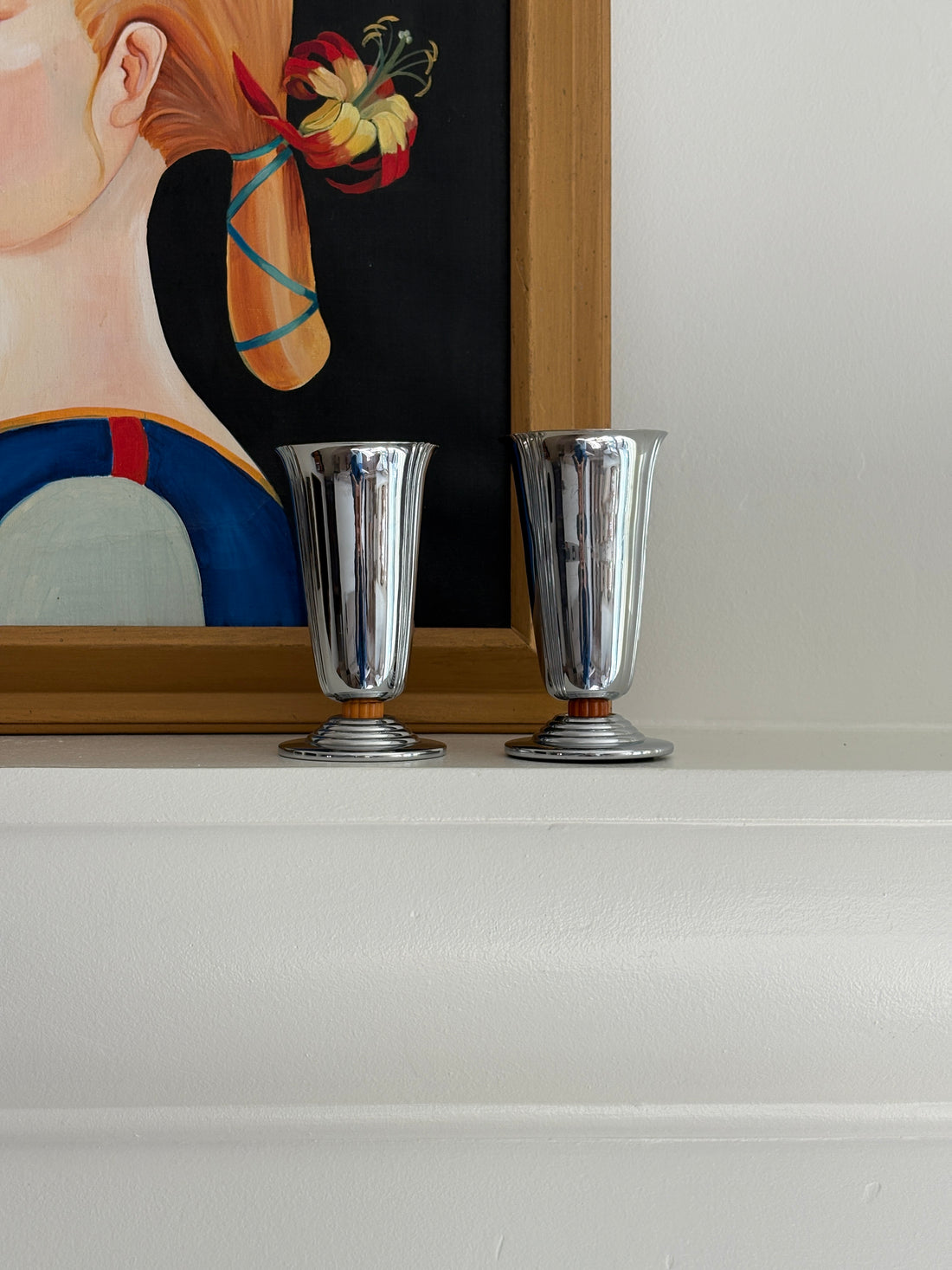 Chrome and Bakelite Vases (Pair) | Collectors Gene