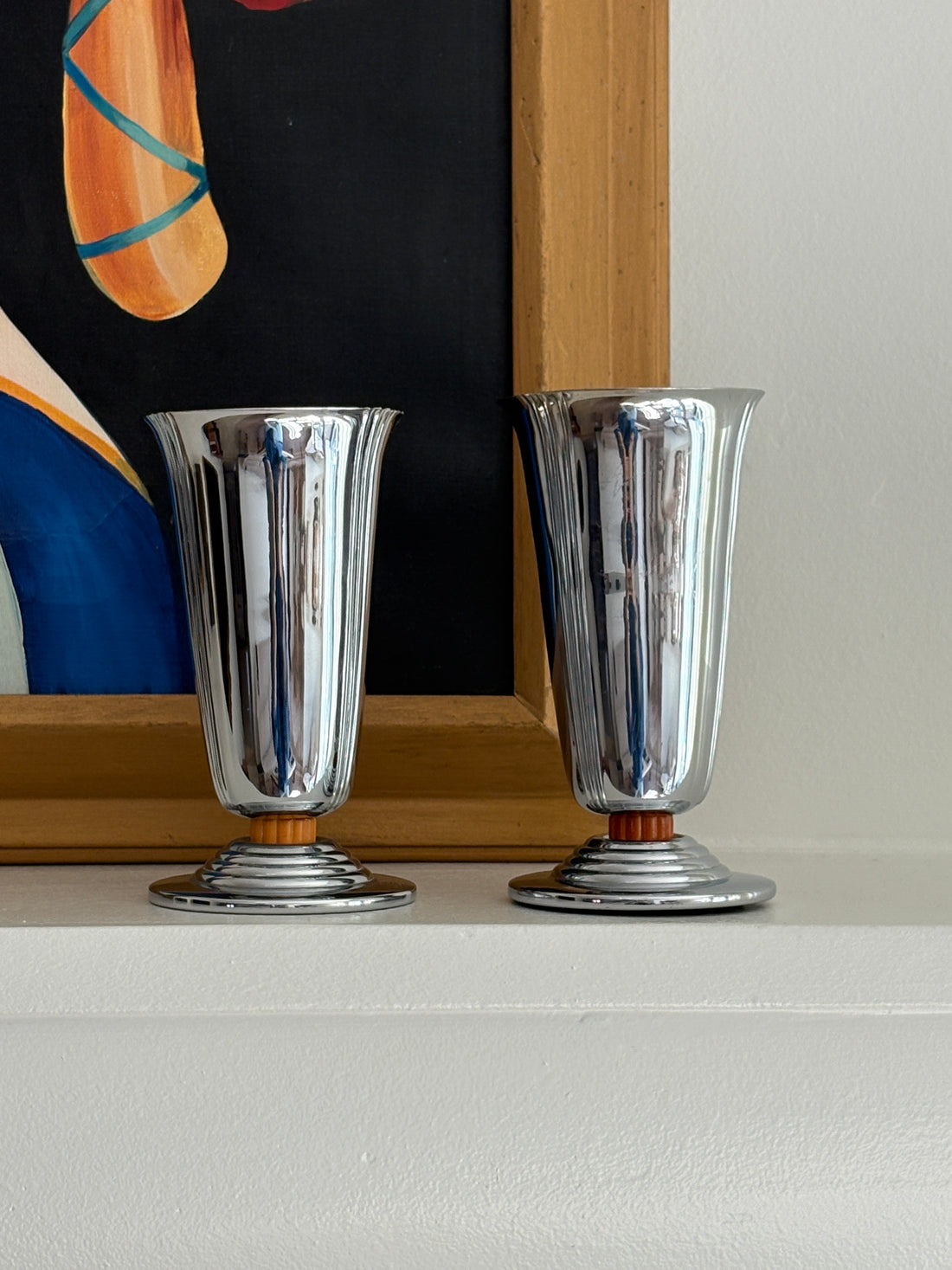 Chrome and Bakelite Vases (Pair) | Collectors Gene