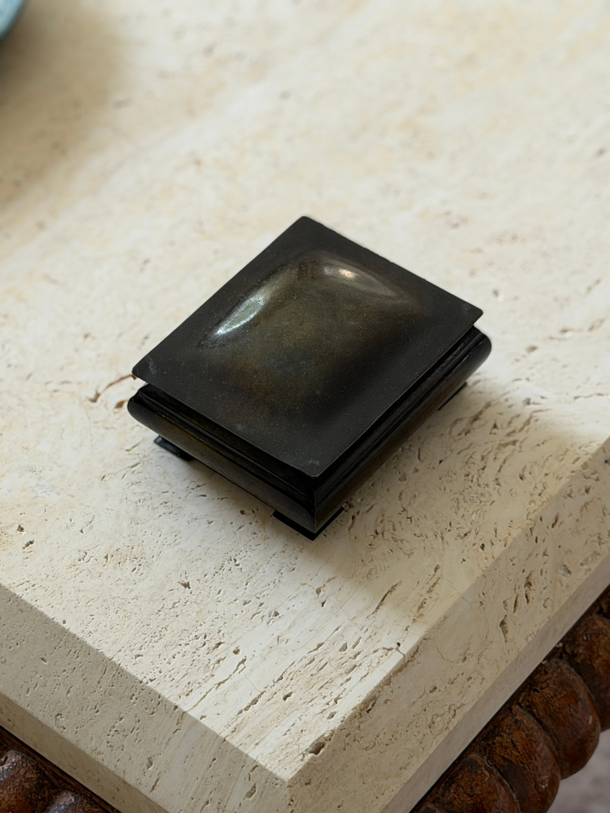 Danish Patinated Bronze Box with Wood Interior | Collectors Gene