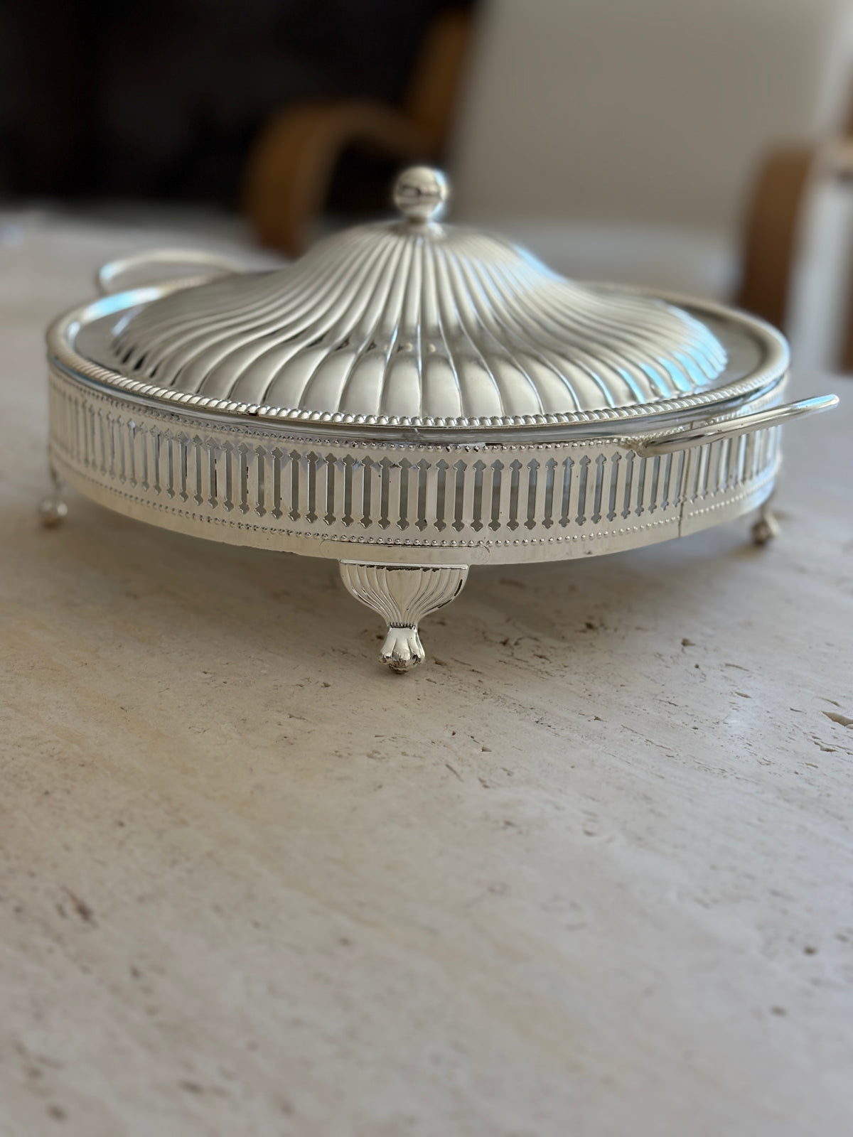 English Silver-Plated Pyrex Serving Dish | Rare &amp; Collectible at Collectors Gene