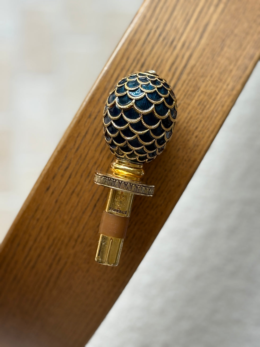 Fabergé Blue Enamel Egg Bottle Stopper | Collectors Gene