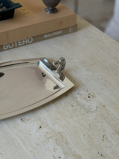 French Silver-Plated Horse Head Serving Tray | Collectors Gene