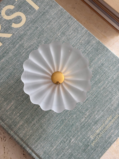 Frosted Glass Fluted Pedestal Dish | Collectors Gene