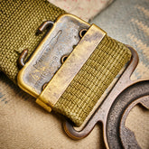 Green Canvas Headquarters Belt WWI | Doug Bihlmaier