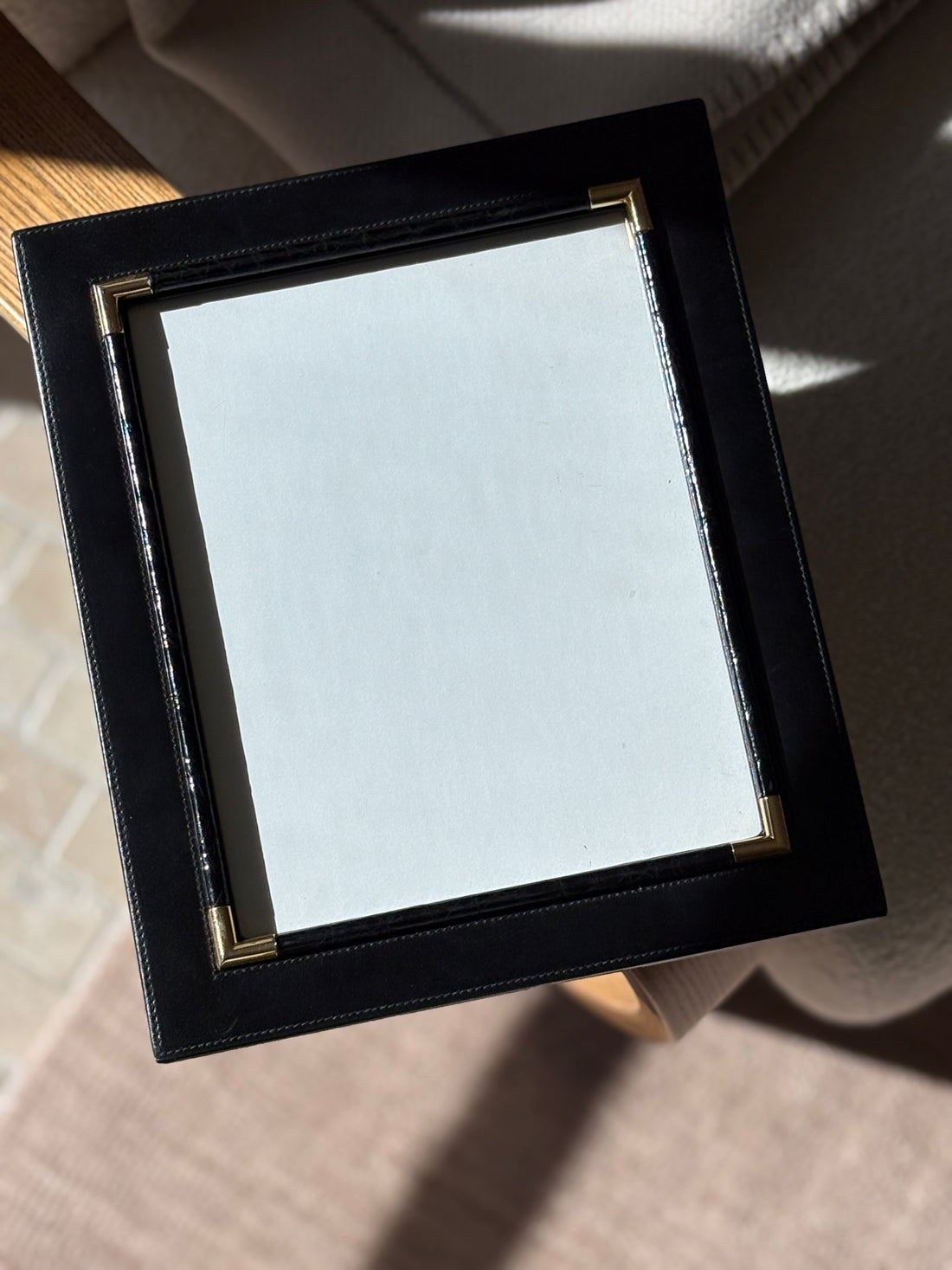 Gucci Black Leather &amp; Alligator Picture Frame | Collectors Gene
