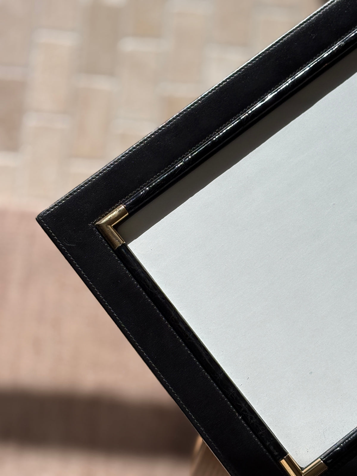 Gucci Black Leather &amp; Alligator Picture Frame | Collectors Gene