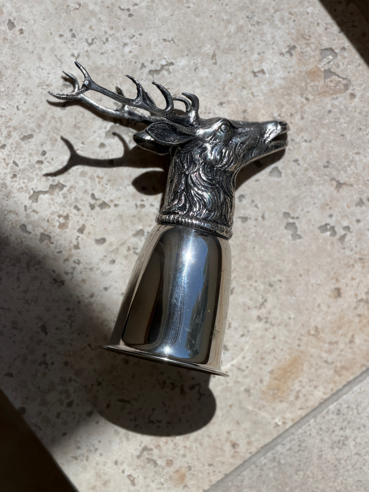 Gucci Stag Stirrup Cup in Silver Plated Brass - Italy c.1970 | Collectors Gene