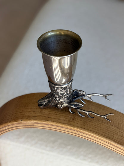 Gucci Stag Stirrup Cup in Silver Plated Brass - Italy c.1970 | Collectors Gene