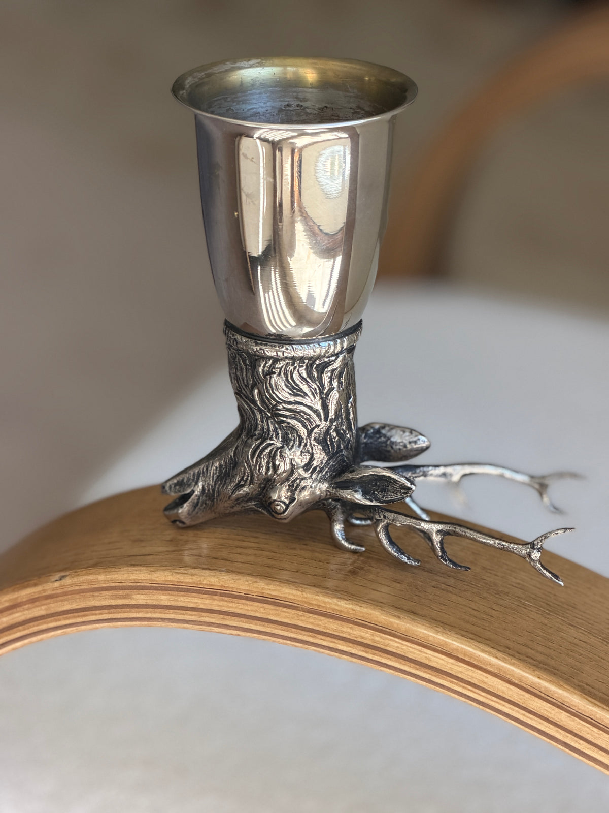 Gucci Stag Stirrup Cup in Silver Plated Brass - Italy c.1970 | Collectors Gene