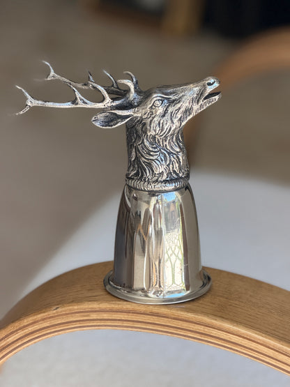 Gucci Stag Stirrup Cup in Silver Plated Brass - Italy c.1970 | Collectors Gene