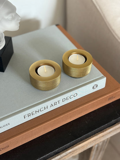 Knurled Brass Tea Light Candle Holders | Collectors Gene