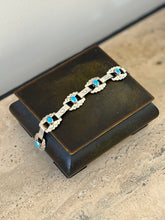 Native American Sterling Silver & Turquoise Concho Link Bracelet | Collectors Gene