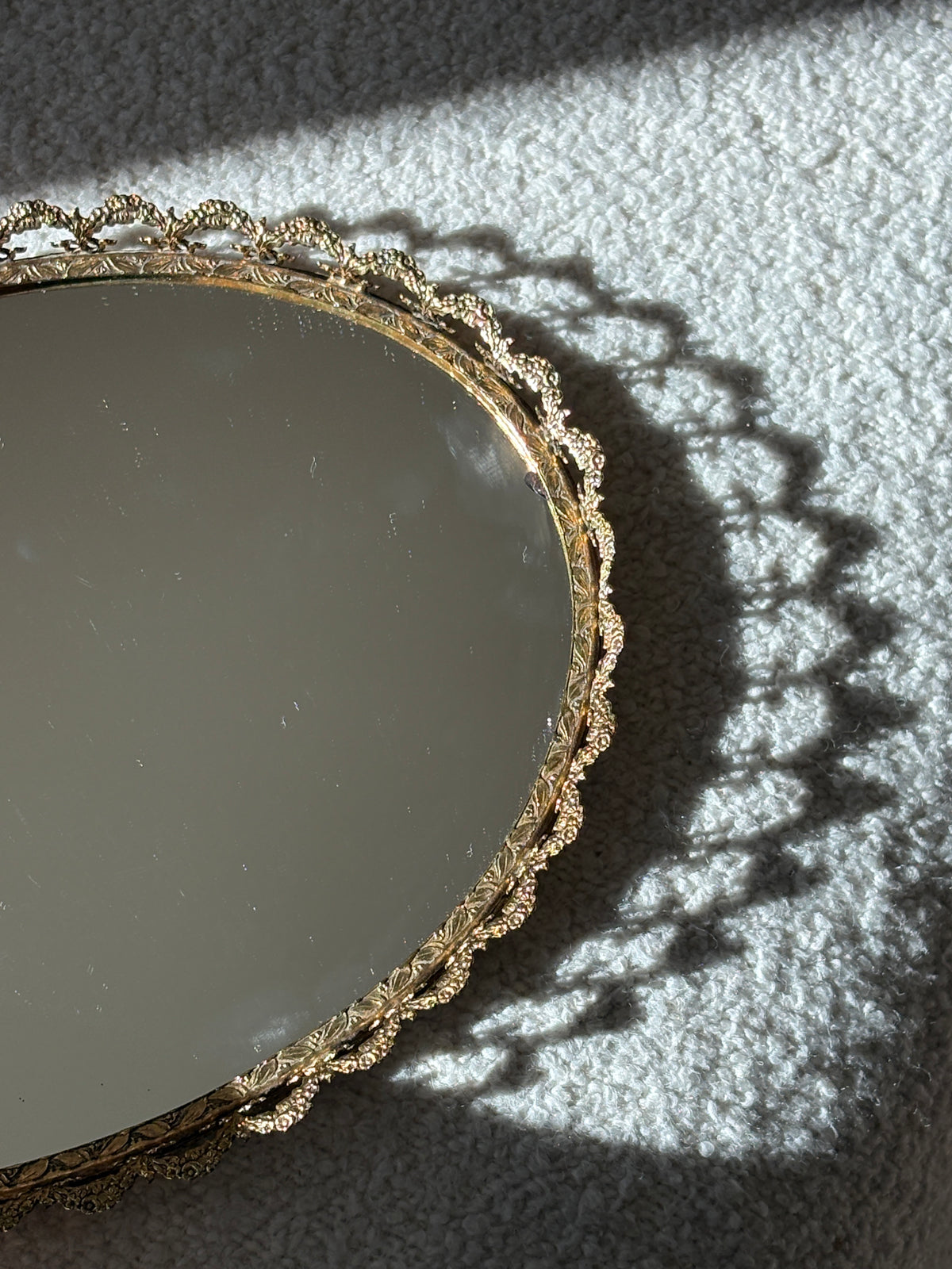 Ornate Gilt Oval Mirror Tray | Collectors Gene