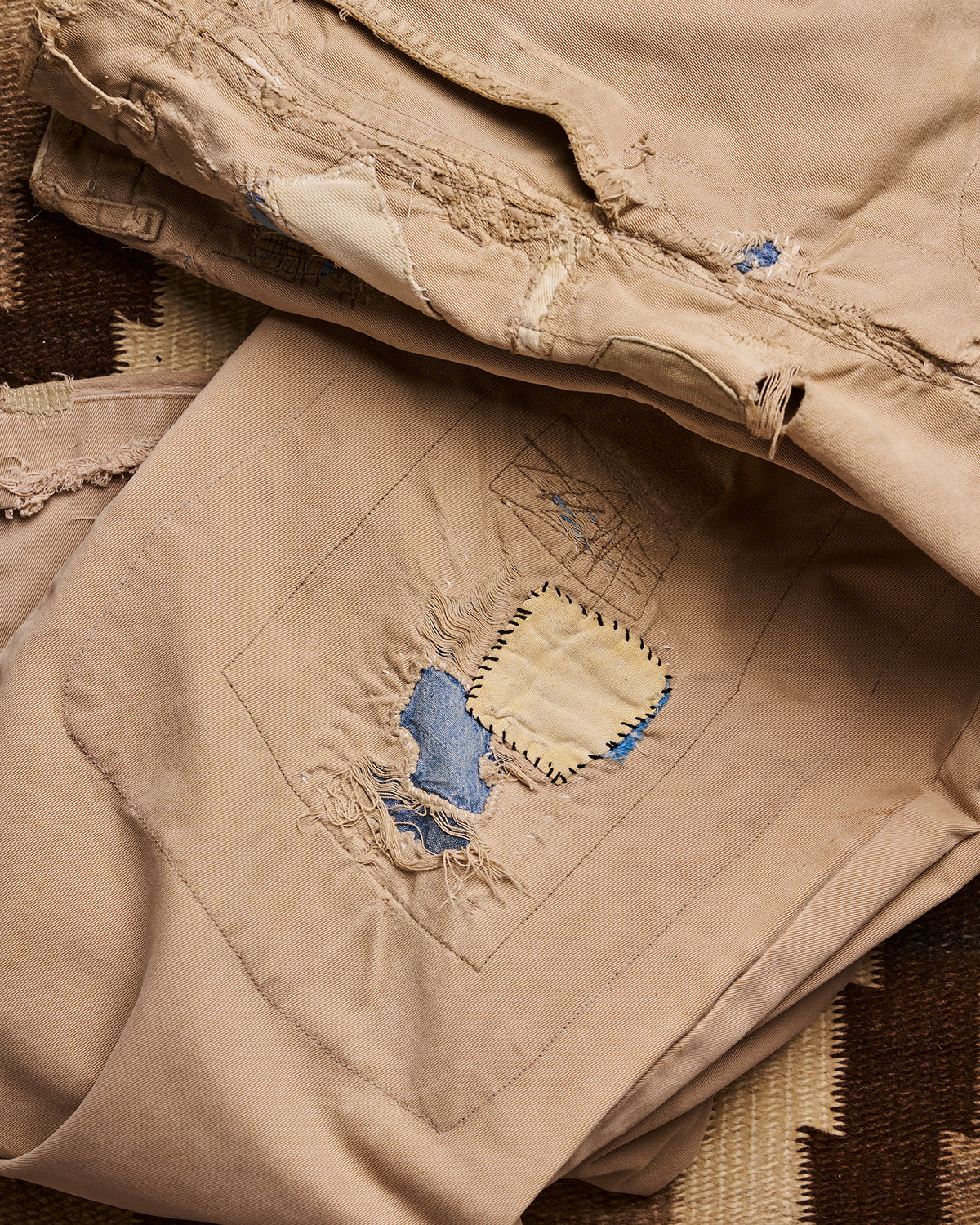 RRL Ralph Lauren Cream Patch Khakis | Doug Bihlmaier