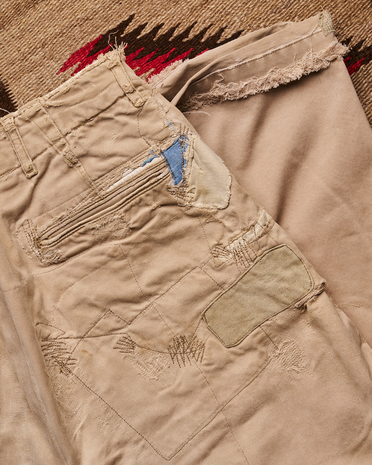 RRL Ralph Lauren Cream Patch Khakis | Doug Bihlmaier