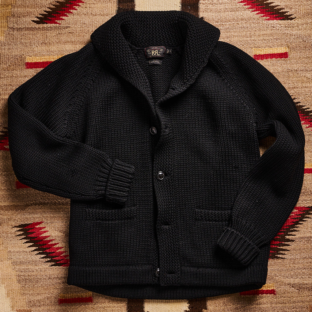RRL Ralph Lauren Black Shawl Cardigan | Doug Bihlmaier