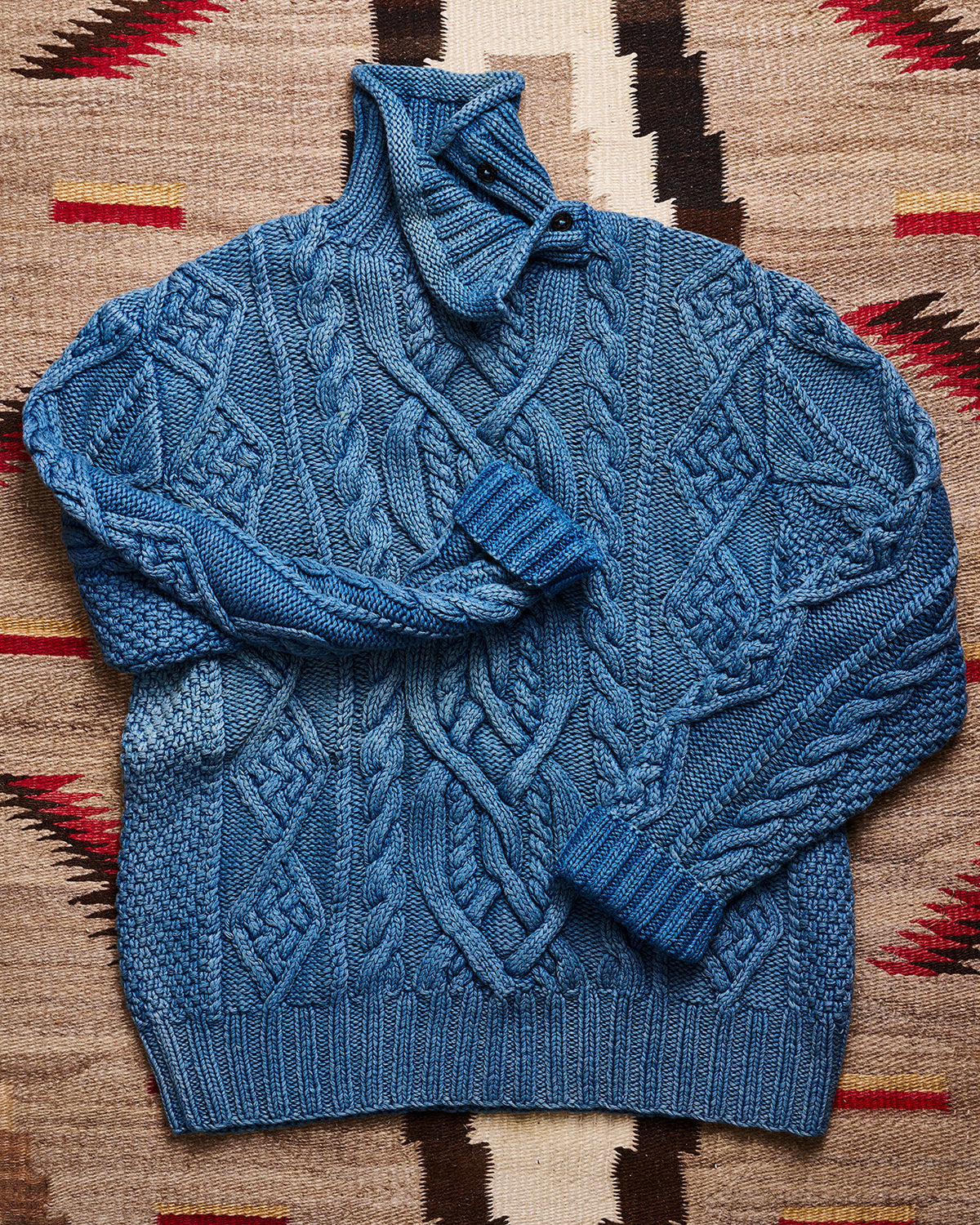 RRL Ralph Lauren Cable Hand Knit Roll Neck Sweater | Doug Bihlmaier