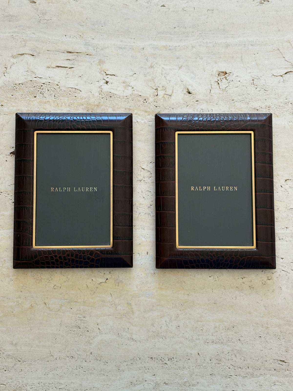 Ralph Lauren Crocodile Embossed 4x6 Photo Frame | Collectors Gene Rare Finds