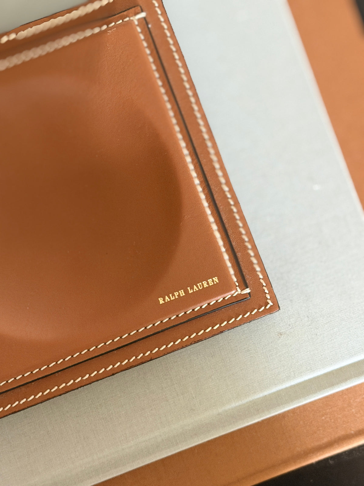 Ralph Lauren Leather Teak Catchall | Collectors Gene