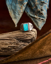 Rectangle Turquoise Sawtooth Ring | Doug Bihlmaier