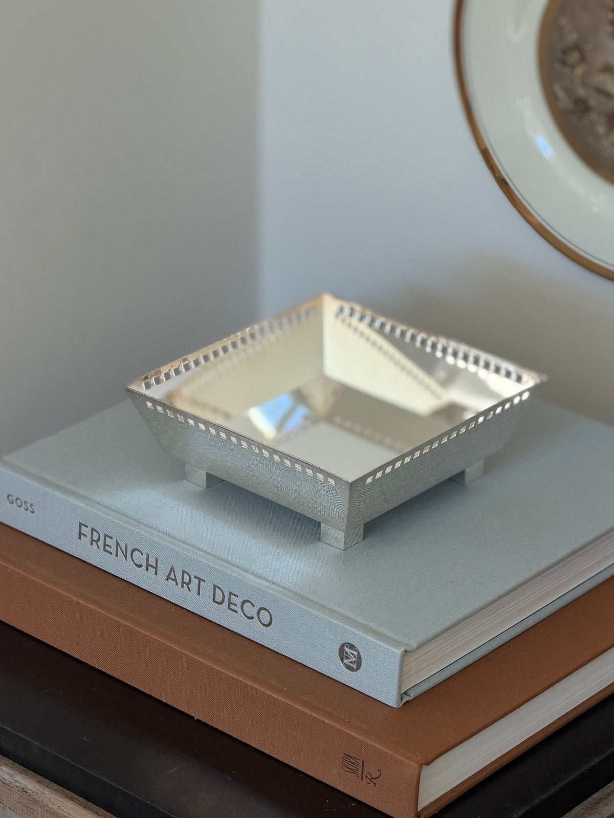 Richard Meier for Swid Powell Silver Plated Square Footed Bowl Italy c.1980s | Collectors Gene