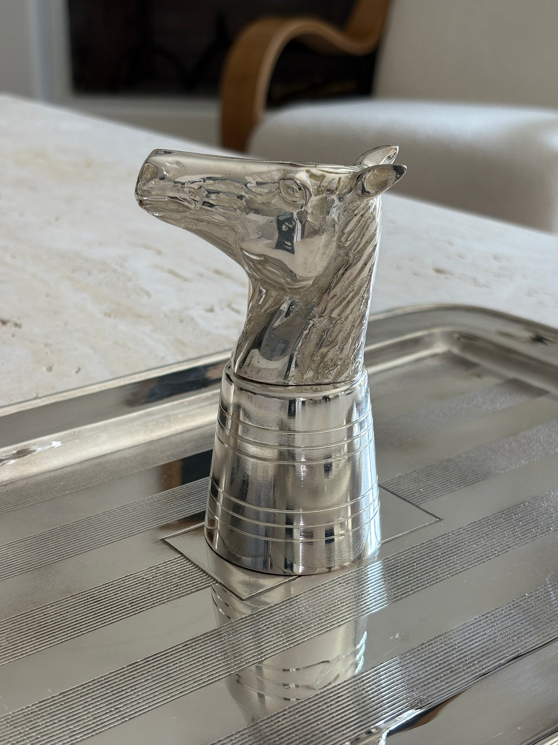Silver-Plated Brass Horse Stirrup Cup Jigger | Collectors Gene Vintage Finds