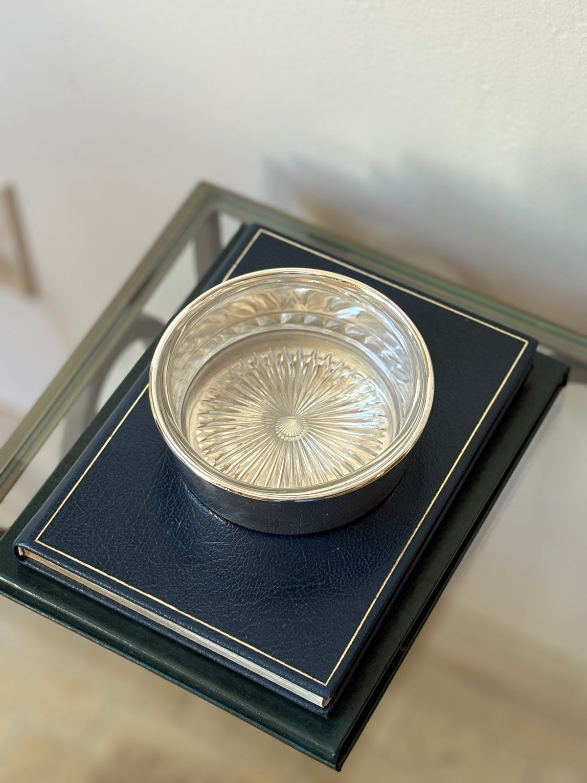 Silver Bottle Coaster with Glass Liner | Collectors Gene