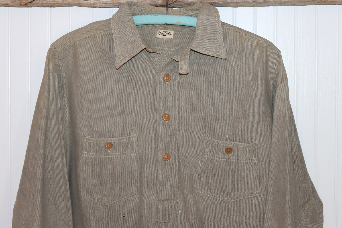 Value Gray Quarter Button Shirt | Doug Bihlmaier