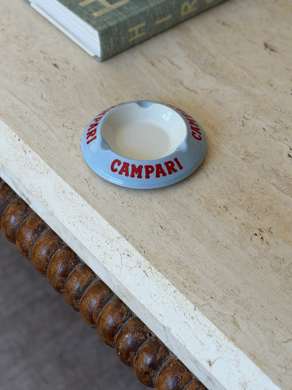 Vintage Campari Ceramic Ashtray Vide Poche in Powder Blue | Collectors Gene