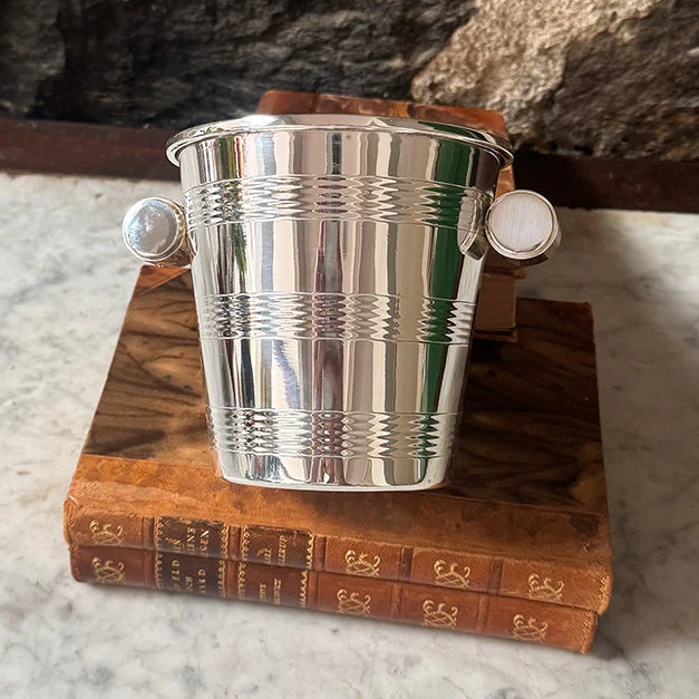 Vintage French Deco Ice Bucket with Cylinder Handles | Collectors Gene